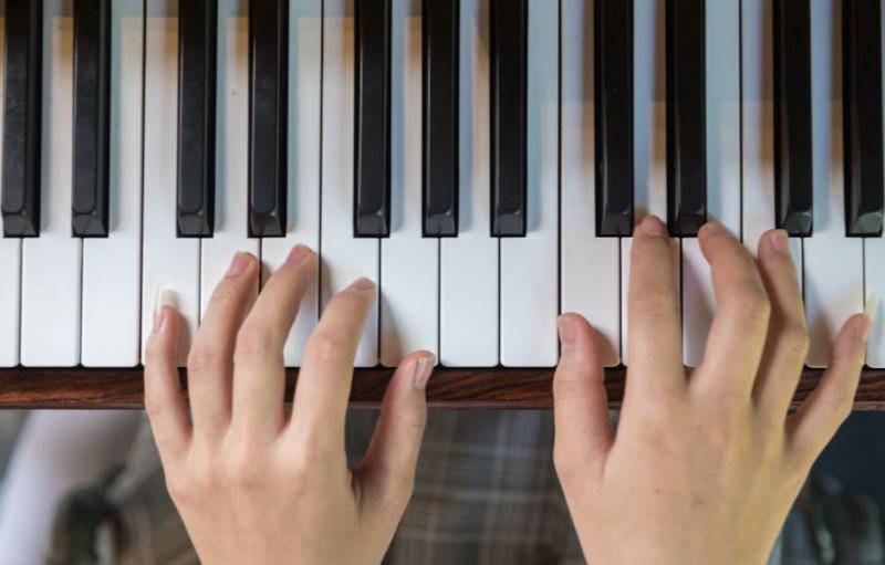 Aula de piano no Conservatório Schubert