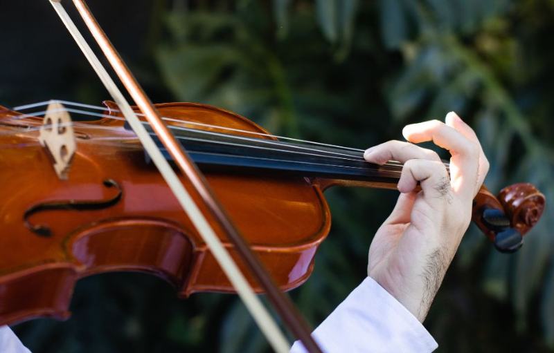 Aula de violino no Conservatório Schubert